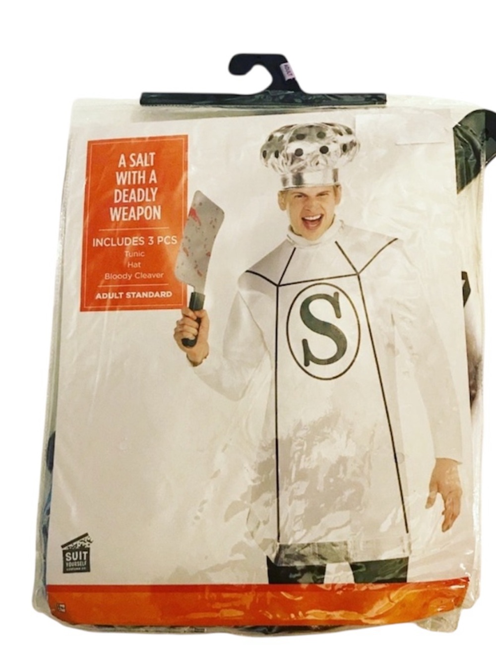 Salt Shaker Costume - White and Black Party Tunic with Hat adult new